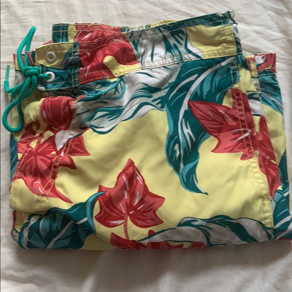 Nautica swim trunks with flower pattern